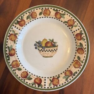 TIENSHAN STONEWARE FRUIT HARVEST DESIGN SALAD PLATE PLATE 7 1/2"