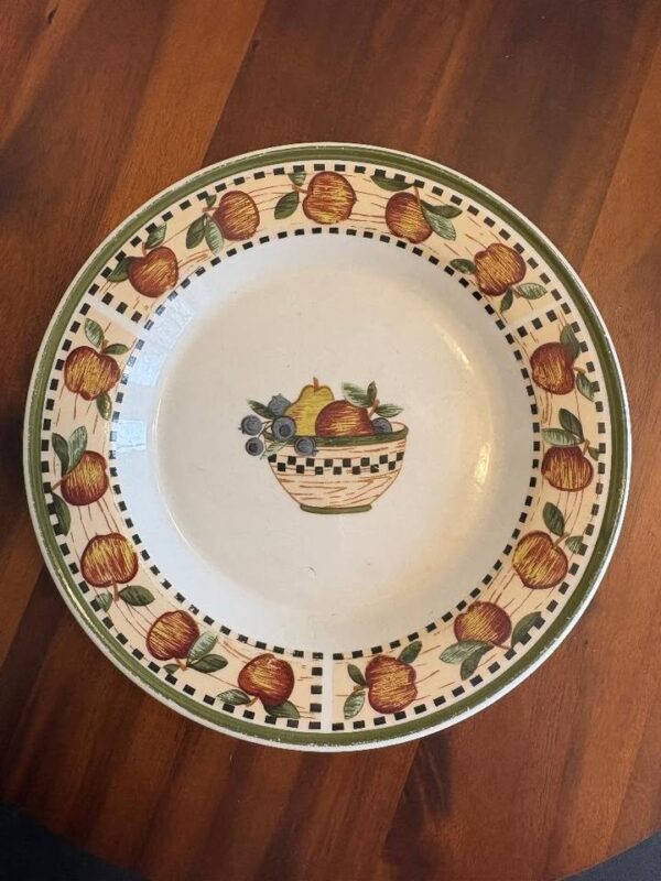 TIENSHAN STONEWARE FRUIT HARVEST DESIGN SALAD PLATE PLATE 7 1/2"