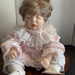 Vintage Porcelain Sleeping Baby Doll with Soft Body 19 1/2" long 4.9 lbs