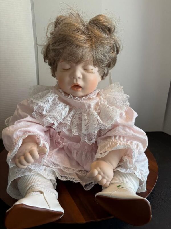 Vintage Porcelain Sleeping Baby Doll with Soft Body 19 1/2" long 4.9 lbs