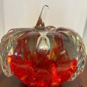 Vintage Wheatonware 1974 large glass blown apple paperweight. 7.68 LBs