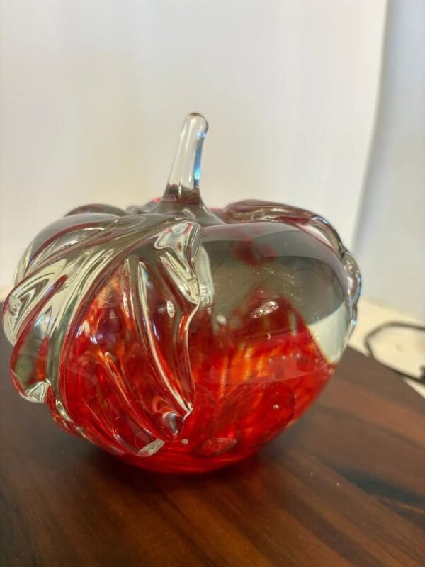 Vintage Wheatonware 1974 large glass blown apple paperweight. 7.68 LBs - Image 4