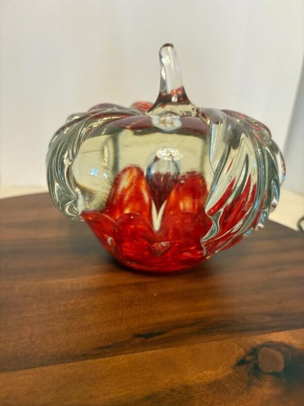 Vintage Wheatonware 1974 large glass blown apple paperweight. 7.68 LBs - Image 3