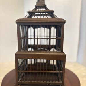 Beautiful Vintage Canary Bird Cage. Brown Varnish Finish.