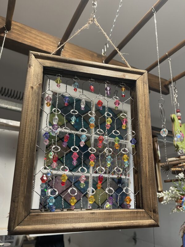 Homemade Sparkling Beaded Sun Catcher 8"x 10" - Image 2