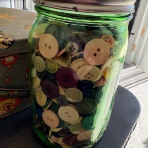 Button Jar~Quart Ball Jar of Mixed Variety Of Vintage & Antique Buttons