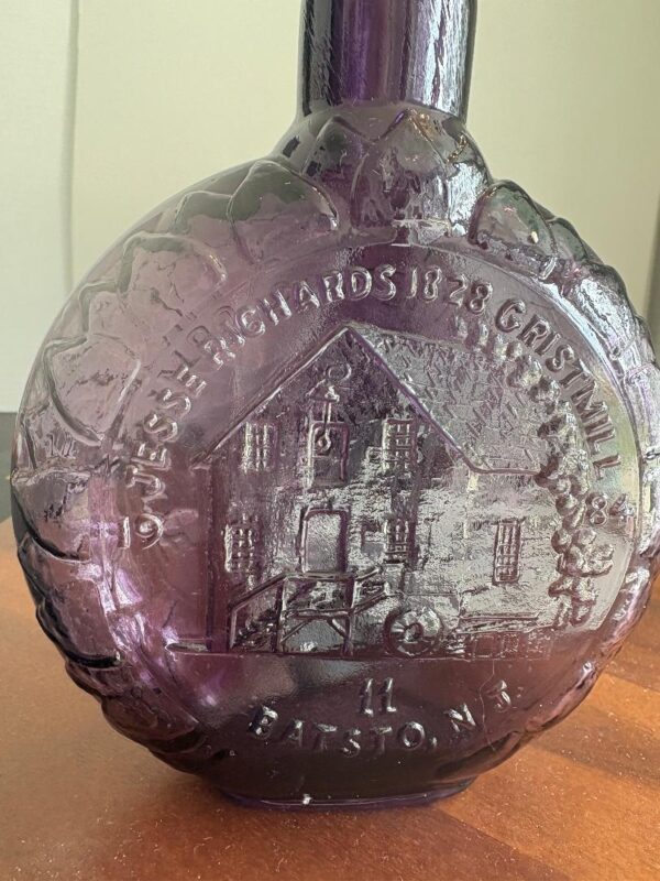 Vintage Clevenger Brothers Purple Glass Bottle from 1984 - Image 5