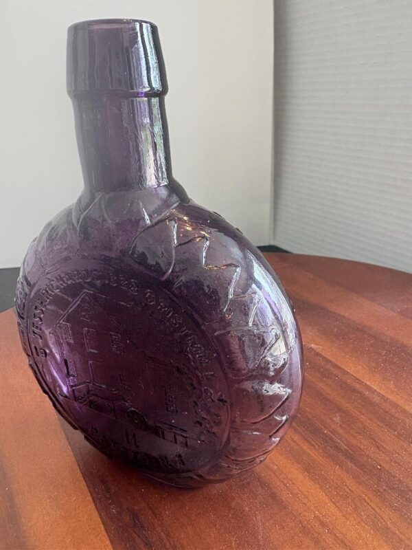 Vintage Clevenger Brothers Purple Glass Bottle from 1984 - Image 6