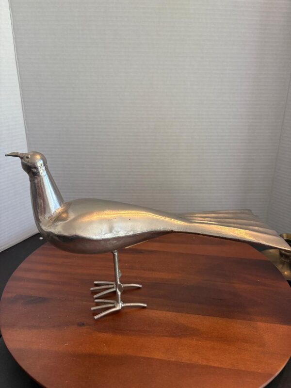 Pottery Barn Metal Bird Figurine Hand Crafted Ocean Beach Nature Decor India