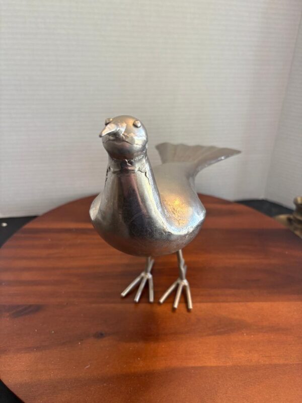 Pottery Barn Metal Bird Figurine Hand Crafted Ocean Beach Nature Decor India - Image 2