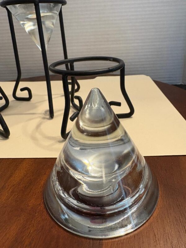 Black Metal Candle Holder Stands with Glass Inserts Set of 3 Retro Cottage Decor - Image 3