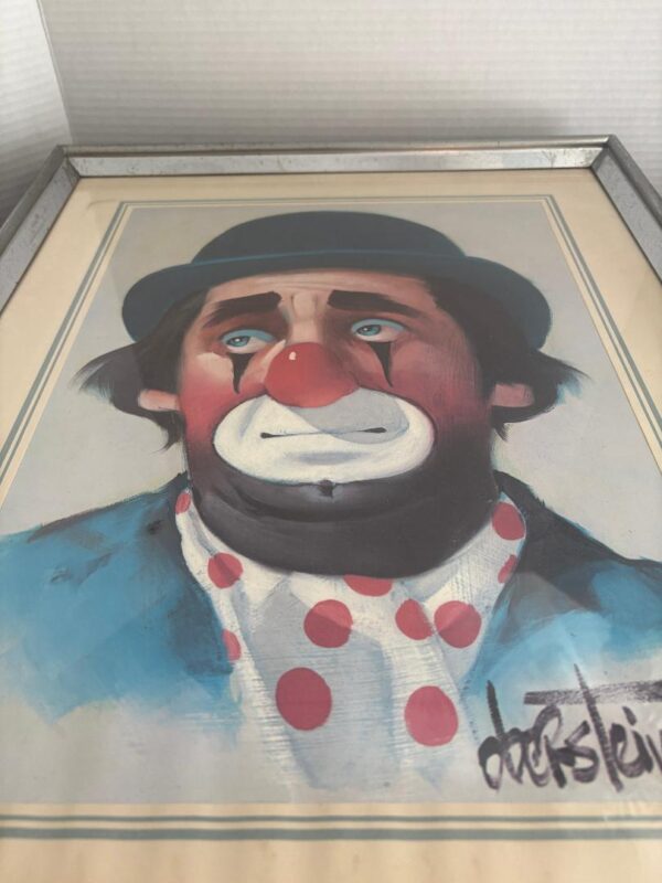 Vintage Oberstein Clown print 16” x 12” frame 20” x 16” Rare large size. - Image 4