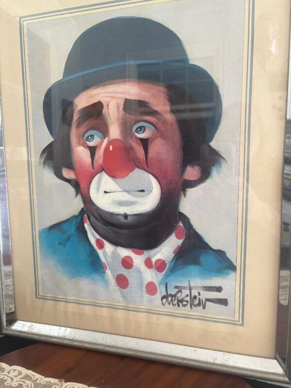 Vintage Oberstein Clown print 16” x 12” frame 20” x 16” Rare large size. - Image 7