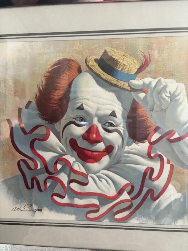 Arthur Sarnoff Vintage 20"X16" Clown Picture Professionally Matted and Framed - Image 4
