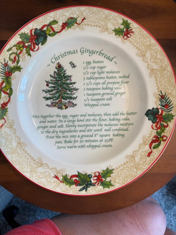 Spode Christmas Gingerbread Recipe Plate