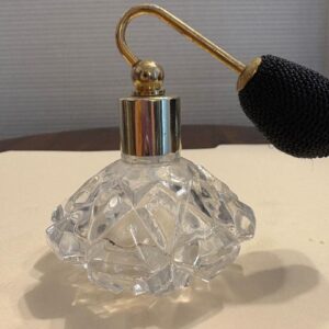 Vintage Lead Crystal Atomizer Perfume Bottle With Black Bulb
