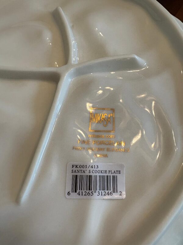 Mikasa Christmas Serving Plate China Santa Claus Cookie Plate Dish - Image 3
