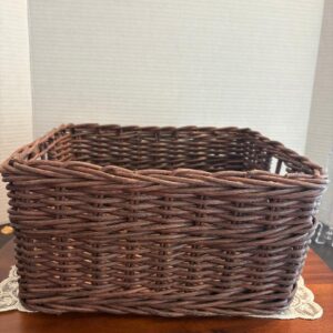 Wicker Basket Dark Brown 11"x 9"x 5 1/2"Deep with Handle Holes