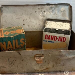 old-tin-box-multi-utility-storage-box-trinket-box-usable-box-9-5-x-4-25-x-3