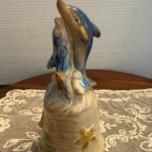 blue-dolphin-family-bell-porcelain-pottery-bisque-ceramic-collectible