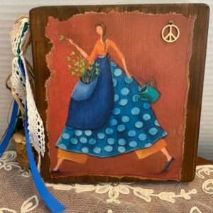 homemade-plaque-shelf-sitter-vintage-lady-with-bell-and-ribbon-5-5-x-6