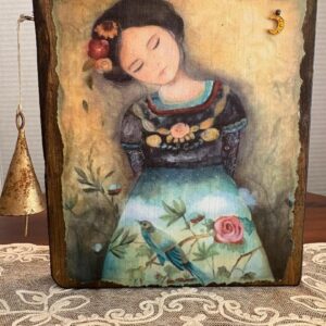 homemade-plaque-shelf-sitter-vintage-lady-with-bell-and-charm-5-5-x-6-5