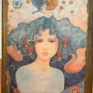 wood-plaque-beautiful-lady-with-blue-hair-and-blue-bird-5-5-x-6-5