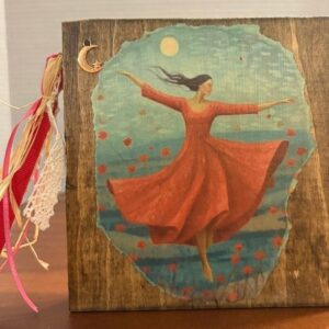 Homemade Shelf Sitter Beautiful Lady Dancing 5.5" x 5.5"
