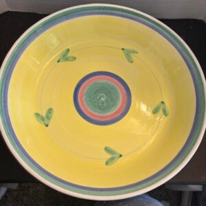 rare-large-14-caleca-italy-pasta-serving-bowl-green-pink-blue-yellow