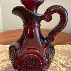 Vintage AVON 1876 Cape Cod Cruet Ruby Red Glass 5 1/2" Tall EMPTY