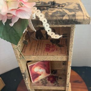 Homemade Shelf from and old Desk Drawer 1930's Newspapers Authentic