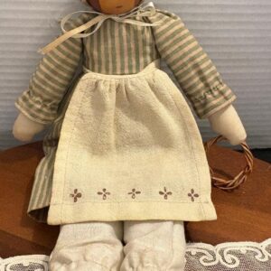 Vintage Handmade Primitive Style Folk Art Cloth Rag Doll 11"